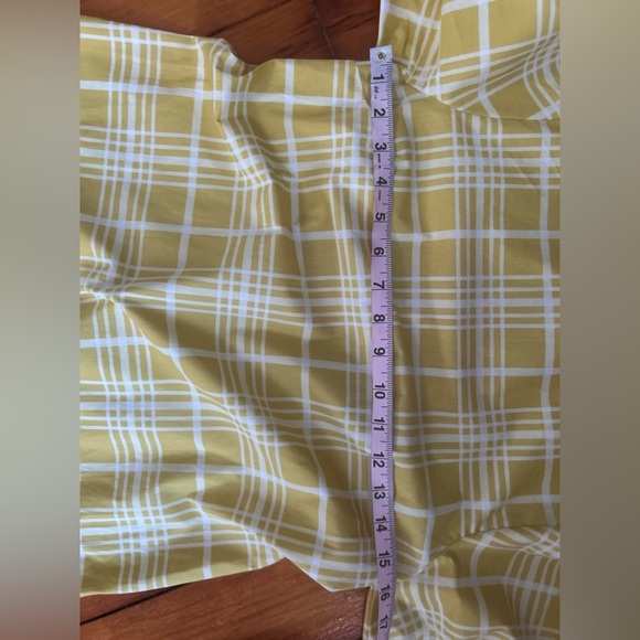 Topshop Yellow Check Mini Poplin Dress Size 4P - Picture 8 of 10
